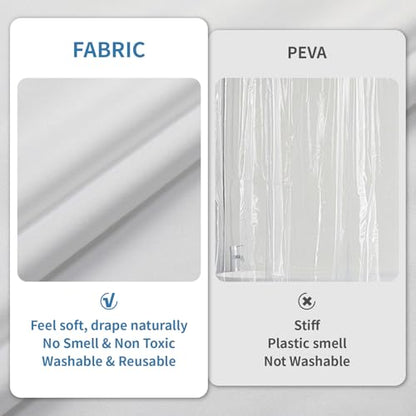 1 Pack Water-Repellent Fabric Shower Curtain Liner, 70x72 White | 100% polyester, 3 Magnets, Rustproof Grommets & Weighted Hem, quick-dry, machine washable, hotel quality for bathroom - color: White, size: 70"W x 72"L (Pack of 1)
