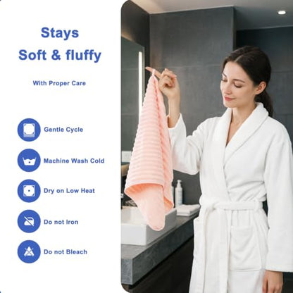 3-Piece Hand Bath Towels 14 X 29.6 Inchs, Quick-Dry Microfiber Washcloths with Hanging Loop, Soft & Absorbent Face Towels for Bathroom Kitchen Gym Travel - color: 3pink
