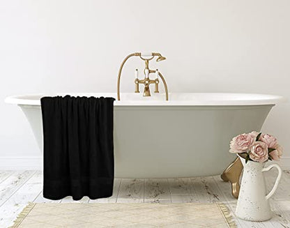 Utopia Towels - Luxurious Jumbo Bath Sheet 2 Piece - 600 GSM (35X70 Inches) 100% Ring Spun Cotton - Highly Absorbent and Quick Dry Extra Large Bath Towel - Super Soft Hotel Quality Towel (Black) | Extra Large Ring Spun Cotton Bath Sheets - Soft, Plush, Qu