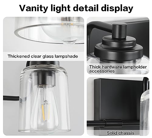 Solfart 4 Lights Matt Black Bathroom Vanity Lights Over Mirror - color: Matt Black, size: 4 Lights