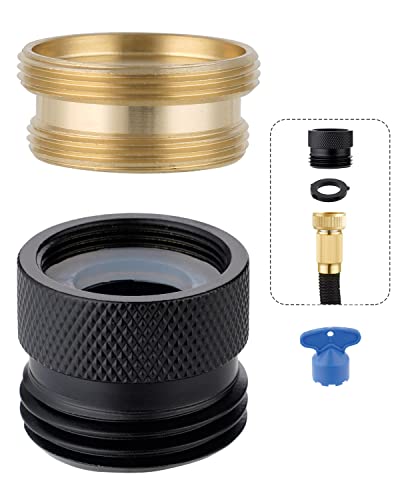 Hibbent Faucet to Garden Hose Adapter Kit, Female to Male Sink Brass Garden Hose Attachment with Washer & Aerator Key, Matte Black - color: Matte Black