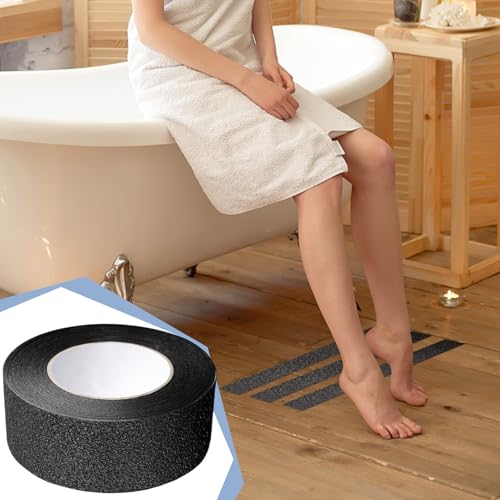 Anti Slip Stair Strips Safety Waterproof Non Skid Stair Treads | Safety Tape for Home, Bathroom, Kitchen, Floor, Outdoor, Public Restroom, Pool, Entrance, Aisle - color: Black Q pattern 2.5cm*5m