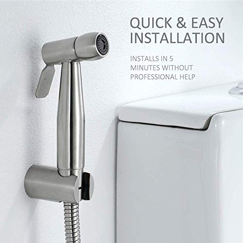 Handheld Bidet Sprayer Toilet with 59in ABS Flexible Telescopic Shower Hose for Bathroom Douche Diaper Cleaning, Pet Bath, Closestool, Squatting Pan, Floor Cleaning