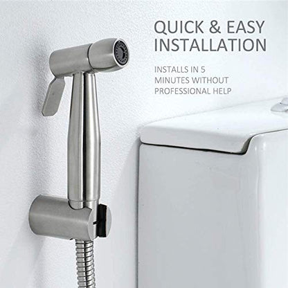 Handheld Bidet Sprayer Toilet with 59in ABS Flexible Telescopic Shower Hose for Bathroom Douche Diaper Cleaning, Pet Bath, Closestool, Squatting Pan, Floor Cleaning