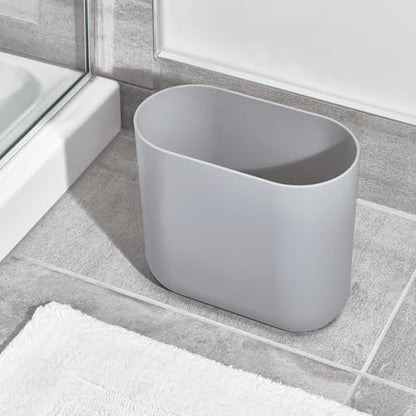 iDesign Small Slim Plastic Bathroom Trash Can, 2-Pack, Gray | Bedroom, Office, Desk, Dorm - color: Gray, style: Pack of 2
