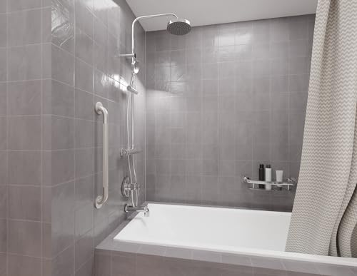 HEALTHCRAFT Easy Mount Grab Bar 32", ADA Stainless Rail - Knurled Stainless | Concealed screws, clean install, compatible with Easy Mount Anchor - color: Knurled Stainless Steel, size: 32" Inch