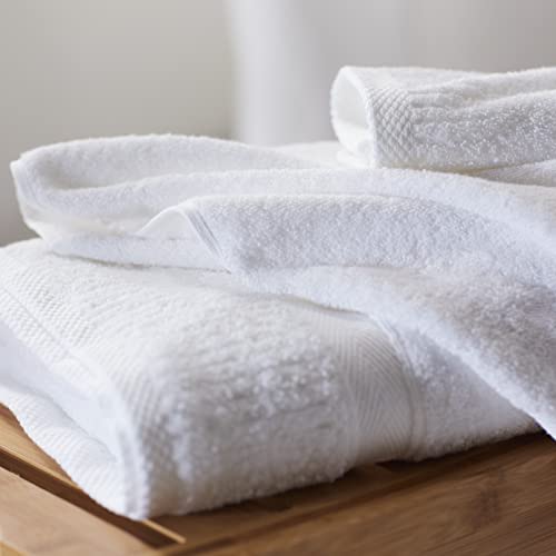 Cuddledown Heritage Cotton Towel Set | Soft | 100% Cotton | 6-Piece Set | 2 Bath Towels, 2 Hand Towels, 2 Washcloths | Premium Quality | White