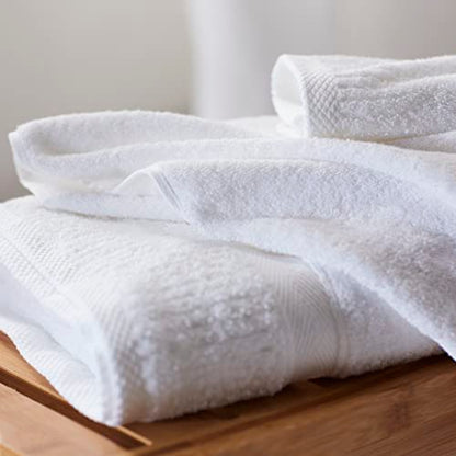 Cuddledown Heritage Cotton Towel Set | Soft | 100% Cotton | 6-Piece Set | 2 Bath Towels, 2 Hand Towels, 2 Washcloths | Premium Quality | White