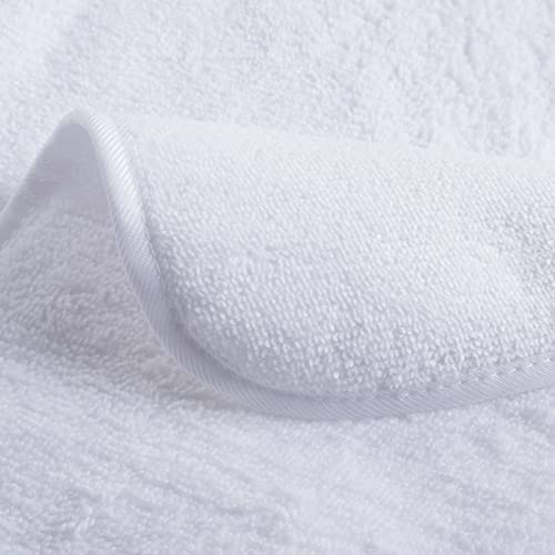 POLYTE Quick Dry Lint Free Microfiber Hand Towel, 16 x 30 in, Set of 4 (White) | 4 Pack, Oversize, Lint Free, Hanging Loop - color: White