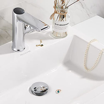 Bathroom Sink Drain, Vessel Sink Pop Up Drain with Detachable Basket Stopper,Anti-Explosion and Anti-Clogging Drain Strainer, Sink Drain Assembly Without Overflow Polished Chrome, REGALMIX RWF082A - color: Chrome, size: Without Overflow
