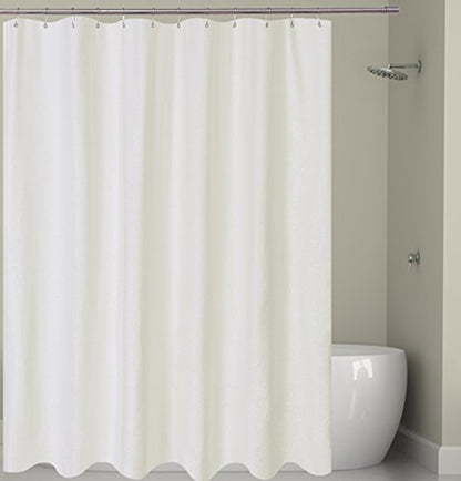 Barossa Design Soft Microfiber Fabric Shower Liner or Curtain, Hotel Quality, Machine Washable, Water Repellent, Cream, 70 x 72 inches - color: Cream, size: 70"W x 72"L (Pack of 1)