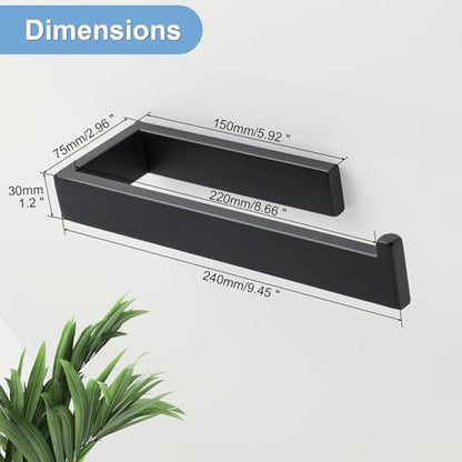 Sayayo Matte Black Hand Towel Holder, Towel Bar for Bathroom Wall 10 Inch | SUS304 Stainless Steel Towel Ring, Kitchen Towel Rack Modern Square - color: Matte Black