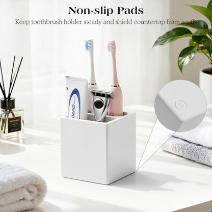 Luxspire Toothbrush Holder, 3 Slots, Light Gray | Diatomite, Fast Drying, Toothbrush Holders for Bathroom, Toothbrush and Toothpaste Holder for Countertop - color: Light Gray, style: 3 Slots