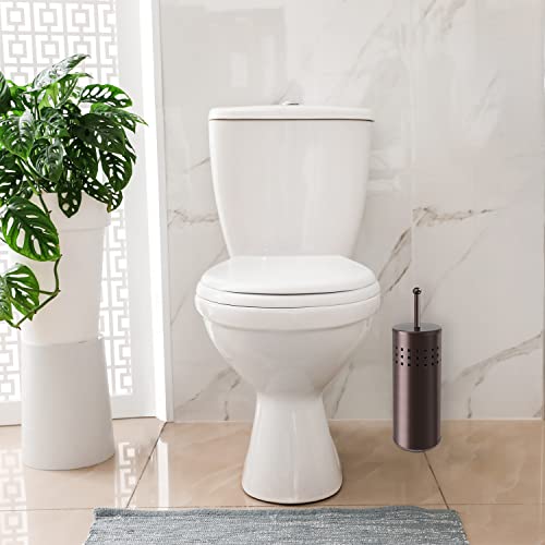 Blue Donuts Toilet Plunger with Holder for Bathroom, Multi Drain Suitable Also for Bathtubs, Quick Dry, Bronze - color: Bronze