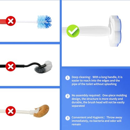 Disposable Toilet Bowl Brush with 40 Toilet Wand Refills, Toilet Bowl Cleaner Wands, Toilet Cleaning System Starter Kit - size: 1 brush+40 Refills