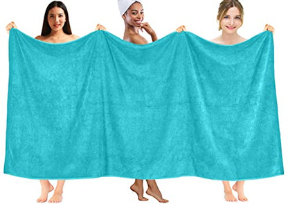 DAN RIVER Pack of 1 Oversized Bath Sheet, 40 x 80 Inches, Aqua | 100% Cotton Jumbo Bath Towel with Extra Large Coverage, Lightweight Feel, Super Soft & Quick Dry - color: Aqua, size: 40x80" Oversized Bath Sheet