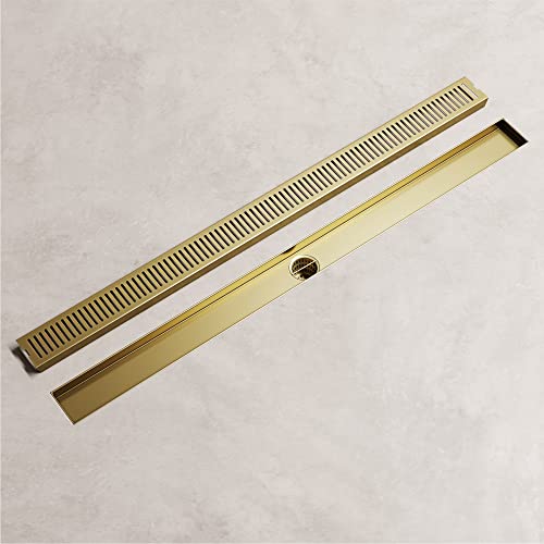 VIGO Elan 36 in. Linear Shower Drain in Matte Brushed Gold - VG07003MG - color: Matte Brushed Gold, size: 36 in.
