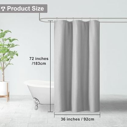 Small Stall Shower Curtain - Embossed Textured Bathroom Curtain, 36 x 72 Shower Curtain for RV Camper, Machine Washable Water Resistance, Light Grey - color: Light Grey, size: 36"W x 72"L (Pack of 1)