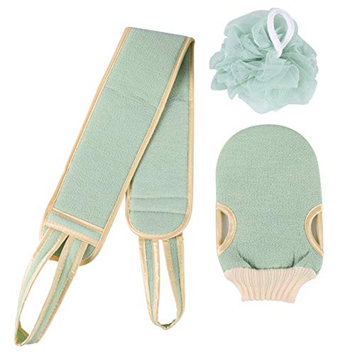 Exfoliating Towel for Body 3pcs/Set Body Cleaning Washcloth Soft Brush Home Hotel Bathroom Shower Ball Back Scrubber Set Exfoliating Skin Towel Bath Gloves Exfoliating Washcloths (Color : A) - color: A