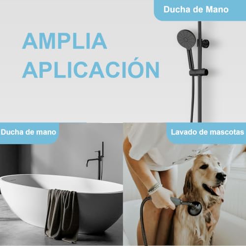 OFFO Shower Hose, Kink Free Stainless Steel Shower Hose Attachment Electroplating Handheld Shower Head Hose Flex Hoses Extension with Brass Insert & Nut for Pet Bathing Cleaning 60 in, Matte Black - color: Matte Black, size: 60 in