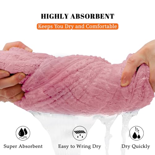 Bath Towels Set of 4 Extra Large 35 x 70 Inches,Luxury Thick High Absorbent and Quick Dry Bath Sheet,Ultra Soft Microfiber,Bathroom,Beach,Yoga,Sport,SPA,Fitness (Pink) - color: Pink, style: 4 Piece Bath Towels