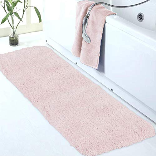 Walensee Blush Bath Mat (24 x 72), High Pile Microfiber, Extra Soft, Absorbent, Non-Slip, Machine Washable, Luxury Bathroom Rug - color: Blush, size: 24" x 72"