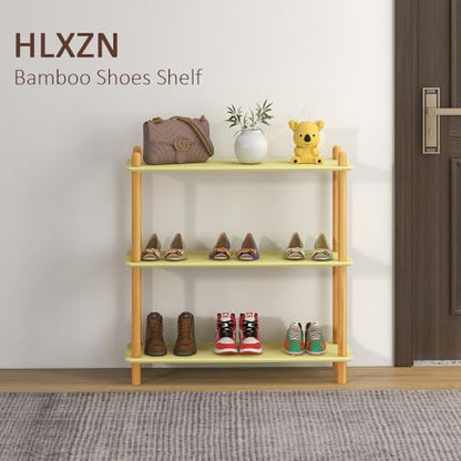 3-Tier Bamboo Freestanding Shelf Unit, Versatile Open Shelf Display - size: 31.5''W 3-tier