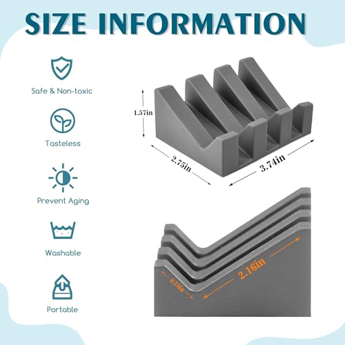 Self Draining Soap Dish Holder,Silicone Soap Dish,for Bathroom,Kitchen, Sponges，Can Extend Soap Life，Keep Soap Bars Dry and Easy Cleaning (Grey,3-Pack) - color: Grey,3-pack