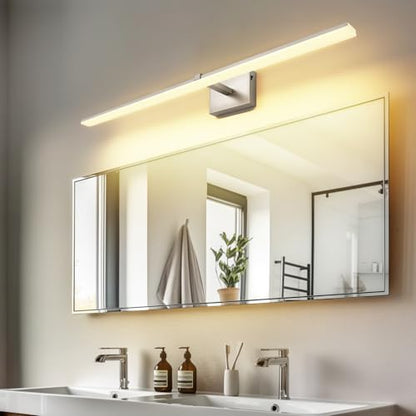 40 Inch Bathroom Vanity Lights Over Mirror Brushed Nickel Arm Over Cabinet Wide LED Bar 5CCT 2900K 6000K High Lumen IP44 - color: Brushed Nickel- 5CCT& Dimmable, size: 40-inch