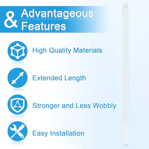 Ceiling Mount Shower Arm with Flange 20 Inches Square Straight Extender Extension Pipe Replacement, Long Shower Arm For Fixed Rain Shower Head or High Ceiling, Chrome - color: Chrome, style: 20inch