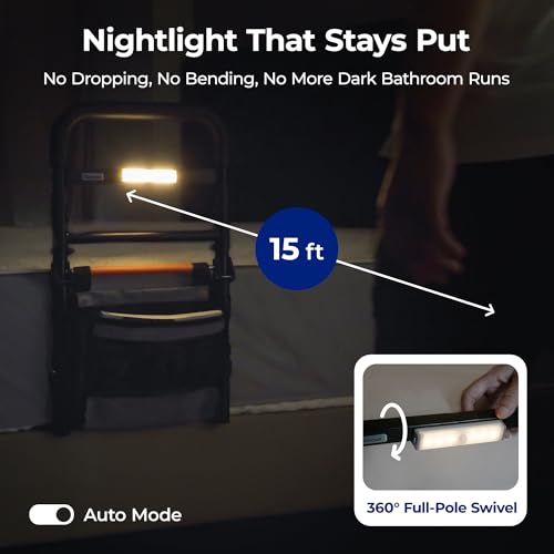 C1 Fold Pro Bed Rails for Elderly Adults Safety - Bed Cane Assist Rail for Seniors with Activated Light Adjustable Height - size: C1F Pro (Foldable NEW)