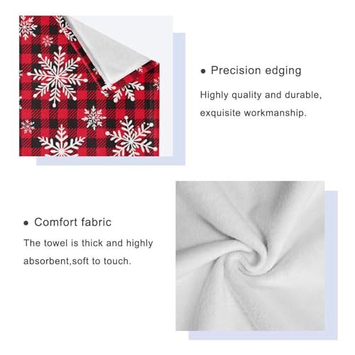 ALAZA Towel Bathroom Sets,Snowflakes Red Black Buffalo Plaid Towels 3-Piece 1 Bath Towel 1 Washcloth 1 Hand Towel,Bath Towel Set of 3 Soft Multifuntion for Home Kitchen Hotel Gym Swim Spa - color: Multi08