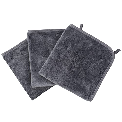 KinHwa Reusable Microfiber Face Towels Makeup Remover Cloths Quick Dry Soft | Facial Washcloths Gentle for Sensitive Skin Reusable Alternative to Disposable Face Wipes 3 Pack Gray - color: Gray, size: 1 Count (Pack of 3)