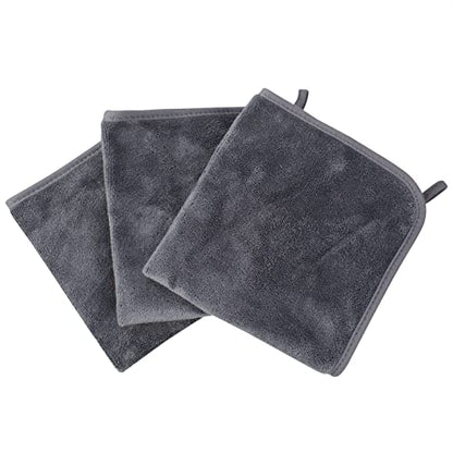 KinHwa Reusable Microfiber Face Towels Makeup Remover Cloths Quick Dry Soft | Facial Washcloths Gentle for Sensitive Skin Reusable Alternative to Disposable Face Wipes 3 Pack Gray - color: Gray, size: 1 Count (Pack of 3)