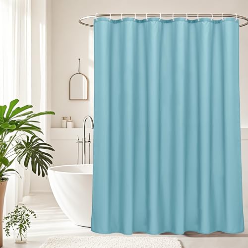 AooHome Extra Long Shower Curtain 72x78 Inch, Fabric Shower Curtain Liner for Hotel with Hooks, Weigthed Hem, Water Repellent, Blue - color: Blue, size: 72"W x 78"L (Pack of 1)