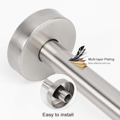 NearMoon Shower Arm, Extra Extension Arm with Flange, Stainless Steel Wall-Mounted Showerhead Extender Pipe (24 Inch, Brushed Nickel) - color: Brushed Nickel, style: 24 Inch