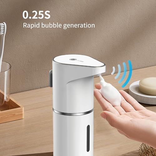 Automatic Touchless Foam Soap Dispenser, Touchless, Rechargeable, 350ml, with Adjustable 3-Speed Foam & Motion Sensor