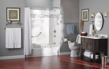 Moen LR2350DBN Bathroom Safety 24-Inch Grab Bar with Convenient Towel Bar, Brushed Nickel