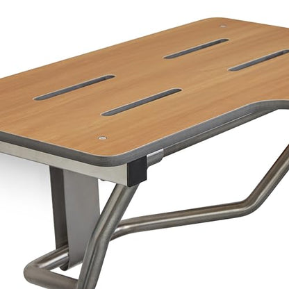 Seachrome 32" x 22.5” Teak Reversible Folding Transfer Tub/Shower Seat, ADA Compliant - color: Teak, size: 32 x 22.5
