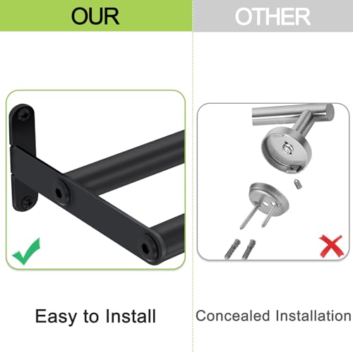 Double Towel Bar, 24 Inch Towel Racks for Bathroom, Stainless Steel Bathroom Towel Holder, Towel Rack Wall Mounted Towel Hanger Towel Rod, Matte Black - size: 24 Inch