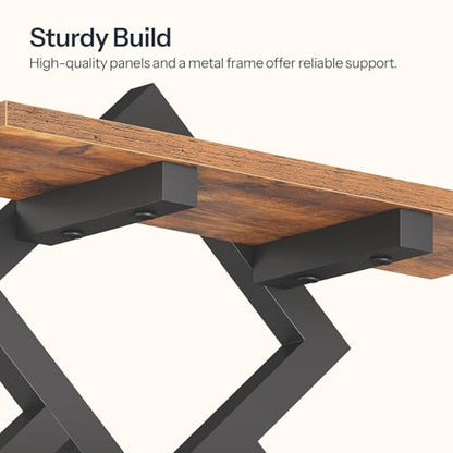 HOOBRO 15" Floating Shelves for Wall, Set of 2 Wall shelf, 2-Tier Hanging Shelves, Wall Mounted Storage Shelf, Display Rack, for Living Room Bedroom Kitchen Bathroom, Rustic Brown and Black BF14BJP201 - color: Rustic Brown + Black