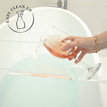 30" Supreme- Clear Bathtub Tray Caddy Tub Shelf - Spa Board Luxury Bathroom Bath tub Table - Acrylic Tub Caddy Fits Across Bathtubs - Book Rack, iPad and Wine Glass Holder - size: 30"