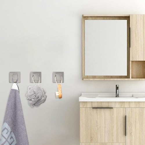 NearMoon Bath Towel Hooks -SUS304 Stainless Steel Square Clothes Robe Hooks Hanger, Heavy Duty Coat Hooks for Bathroom Livingroom Hotel Kitchen Garage, Wall Mounted (3 Pack, Chrome Finish) - color: Chrome Finish