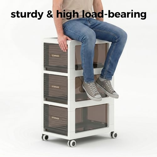 Bathroom Storage with Drawers, 11.8" Wide Slim Storage Cabinet | Narraw Cart with Wheels for Small Spaces Kitchen Office Bedroom Dinning Room Under Desk, 29.7" Tall - size: 30x41x75 cm