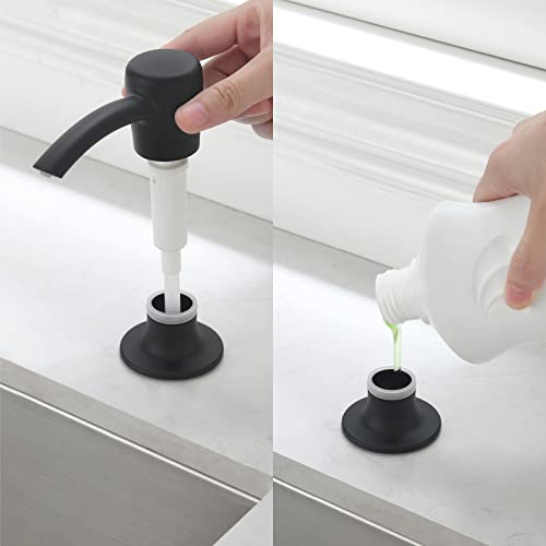 RULIA Kitchen Sink Soap Dispenser, Build in Sink Soap Dispenser, Deck Mounted Soap Dispenser, Matte Black RB2006 - color: Matte Black