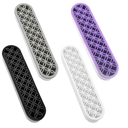 4 Pcs Silicone Makeup Brush Holder Stand Multipurpose Cosmetic Travel Storage Box Painting Pen Brush Organizer for Brush, Eyeliner Pencil Art (Multicolored) - color: Multicolor