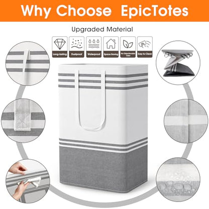 3 Pack Large Laundry Baskets, Laundry Hampers, Freestanding Waterproof Collapsible Clothes Bag with Extended & Reinforced Handles - Clothes Basket for Dorm, Bathroom, Home (88L) - size: 3 x 88L