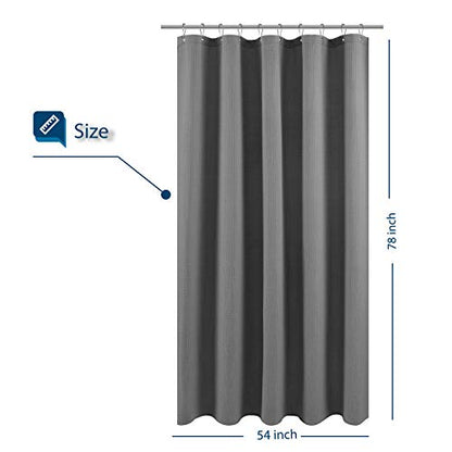 Barossa Design Stall Fabric Shower Curtain Waffle Weave 54x78, Gray | Hotel Luxury Spa, 230 GSM Thick Fabric, Water Repellent, Machine Washable, 54 Wide by 78 Long for Stall - color: Grey, size: 54"W x 78"L (Pack of 1)