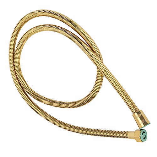 Extra Long Shower Hose 5ft/1.5m, Stainless Steel | Rubber Inner Tube | Handheld Shower Replacement | Bathroom & RV | Pet Cleaning | Flexible & Kink-Resistant(Gold) - color: 5Ft Gold