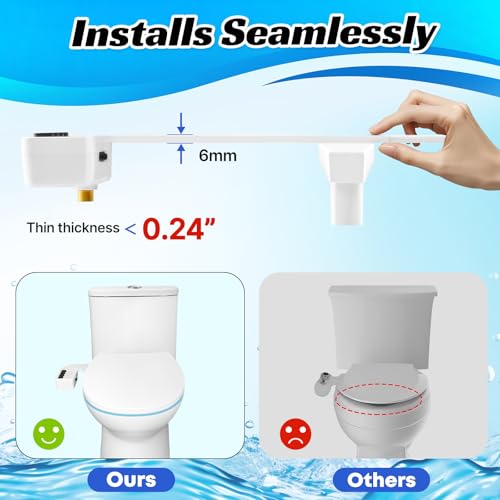 Bidet Attachment for Toilet Non-Electric,Ultra-Slim Self-Cleaning Toilet Bidet with Foldable Dual Nozzles,Adjustable Water Pressure for Rear and Feminine Wash(White) - color: A2-Bidet Attachment